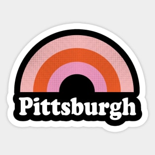 Pittsburgh, Pennsylvania - PA Retro Rainbow and Text Sticker